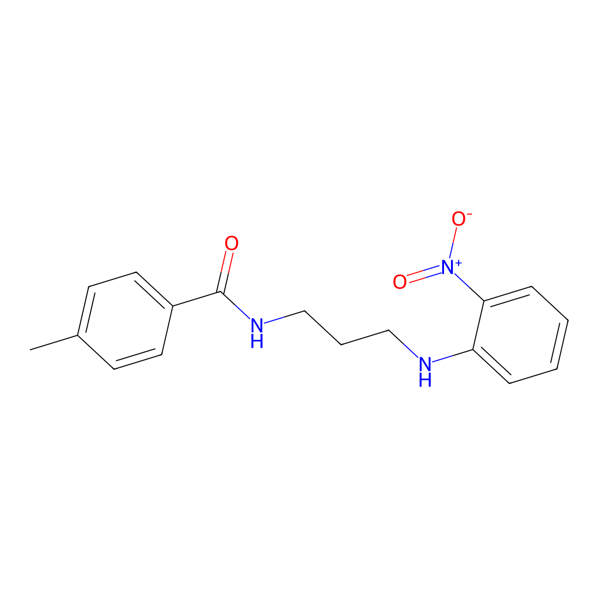 4-methyl-N-[3-(2-nitroanilino)propyl]benzamide molecular structure, CAS 708295-09-4