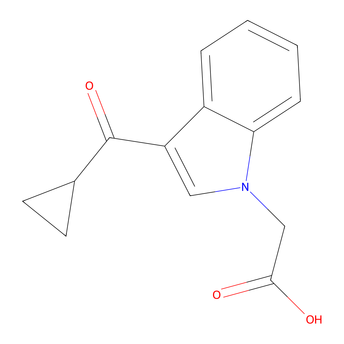 (3-Cyclopropanecarbonyl-indol-1-yl)-acetic acid molecular structure, CAS 708295-12-9