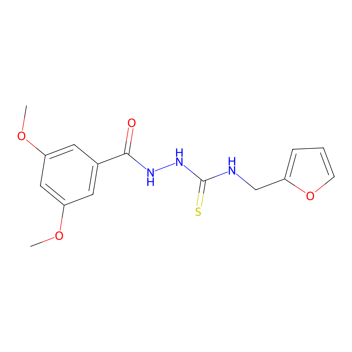 1-[(3,5-Dimethoxybenzoyl)amino]-3-(furan-2-ylmethyl)thiourea molecular structure, CAS 708295-15-2