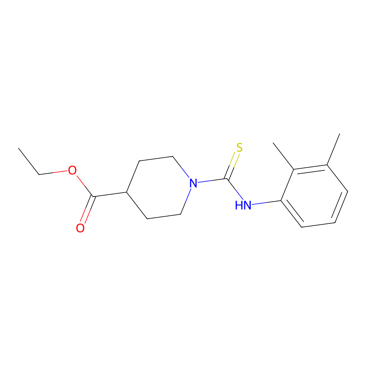 Ethyl 1-[(2,3-dimethylphenyl)carbamothioyl]piperidine-4-carboxylate molecular structure, CAS 708295-50-5