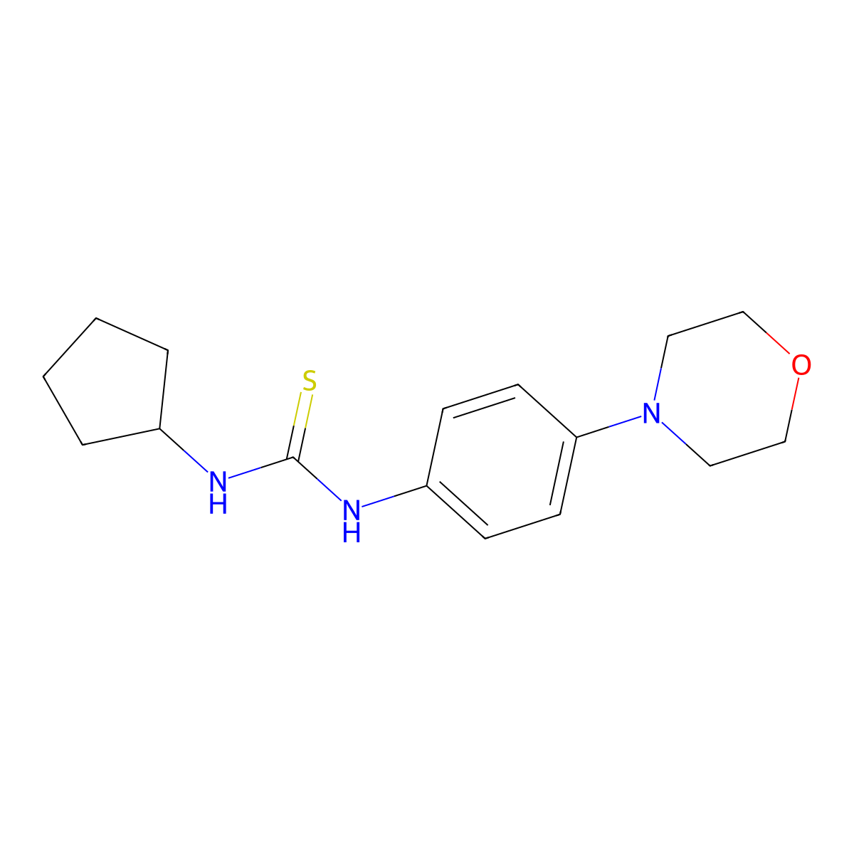 1-Cyclopentyl-3-(4-morpholin-4-ylphenyl)thiourea molecular structure, CAS 708295-67-4