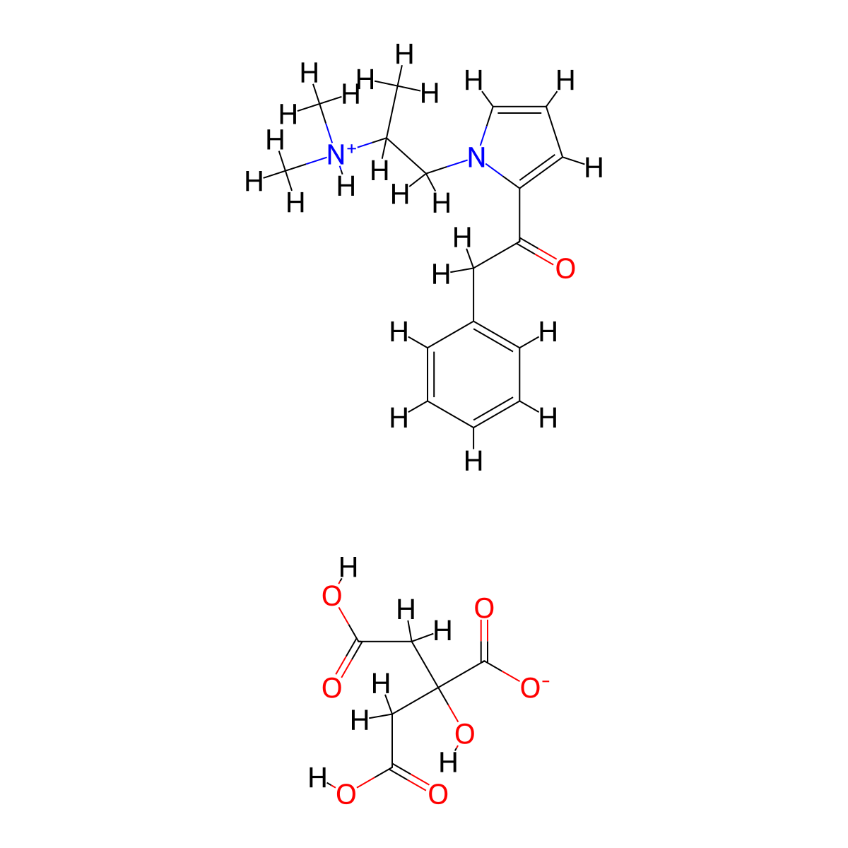 Ketone, benzyl 1-(2-(dimethylamino)propyl)pyrrol-2-yl, citrate molecular structure, CAS 7083-24-1
