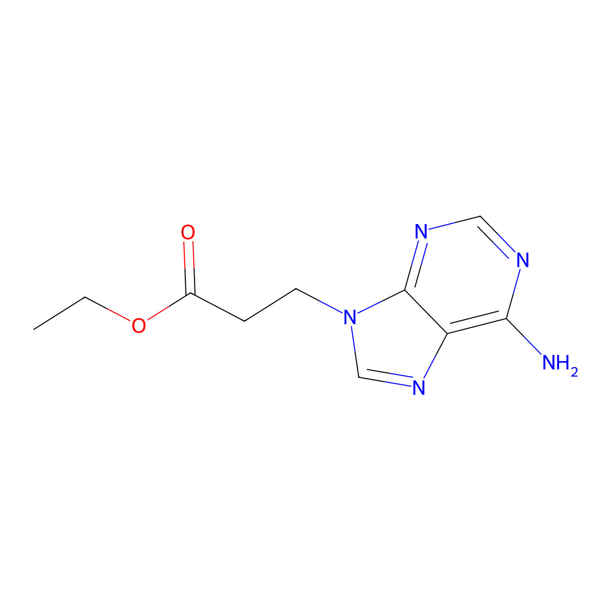 ethyl 3-(6-amino-9H-purin-9-yl)propanoate molecular structure, CAS 7083-40-1