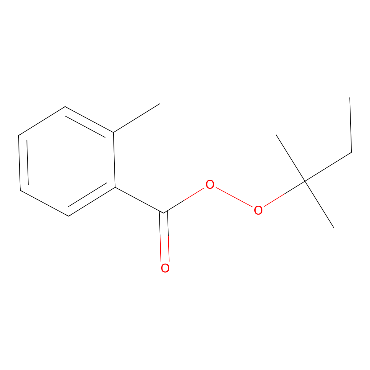 Benzenecarboperoxoic acid, 2-methyl-, 1,1-dimethylpropyl ester molecular structure, CAS 70833-39-5