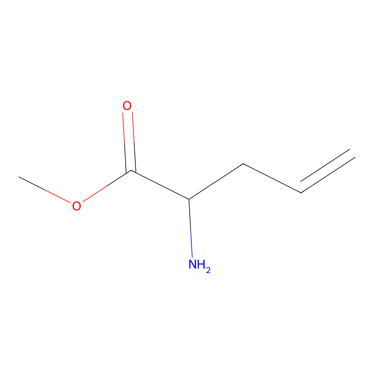 Methyl 2-aminopent-4-enoate molecular structure, CAS 70837-19-3