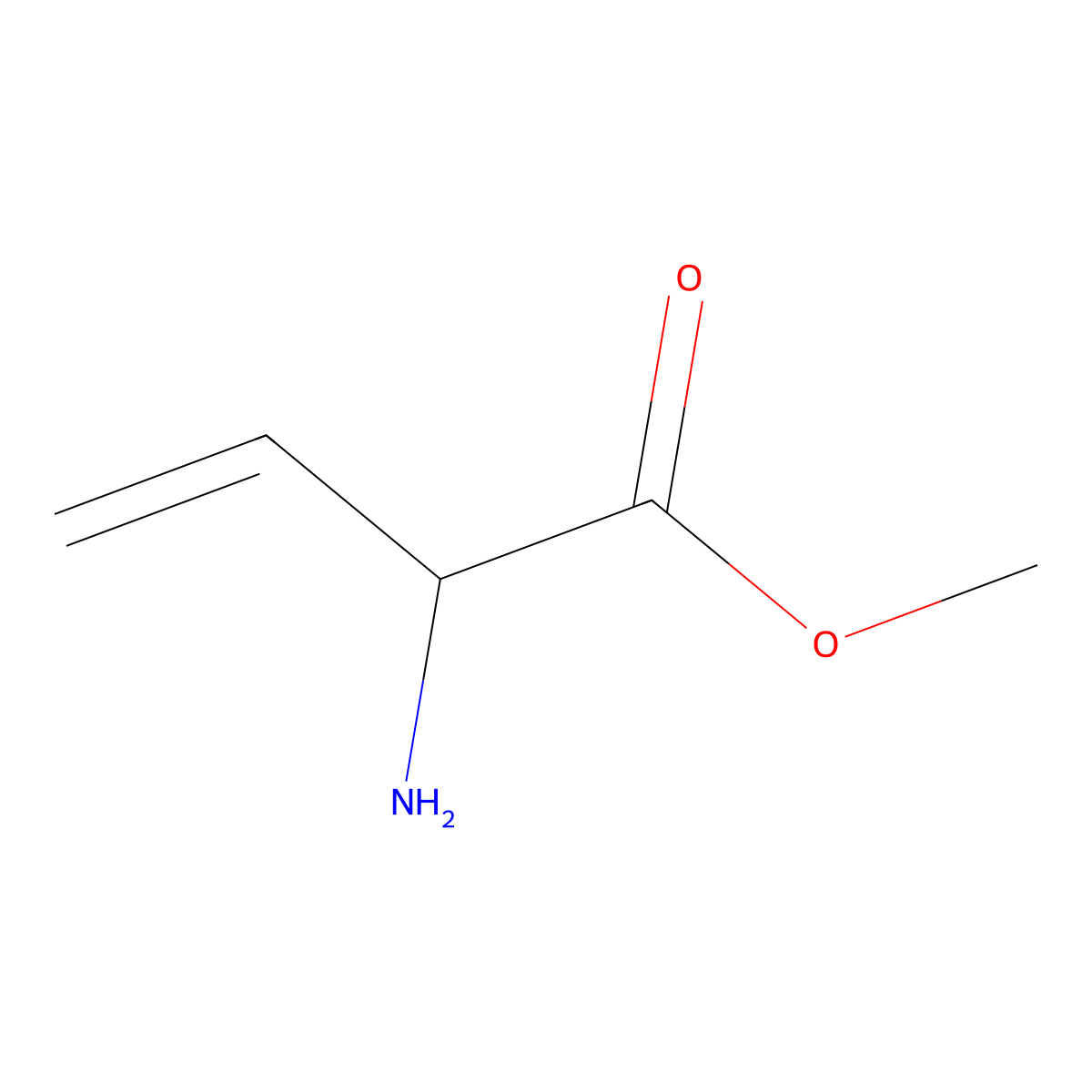 Methyl 2-aminobut-3-enoate molecular structure, CAS 70837-21-7