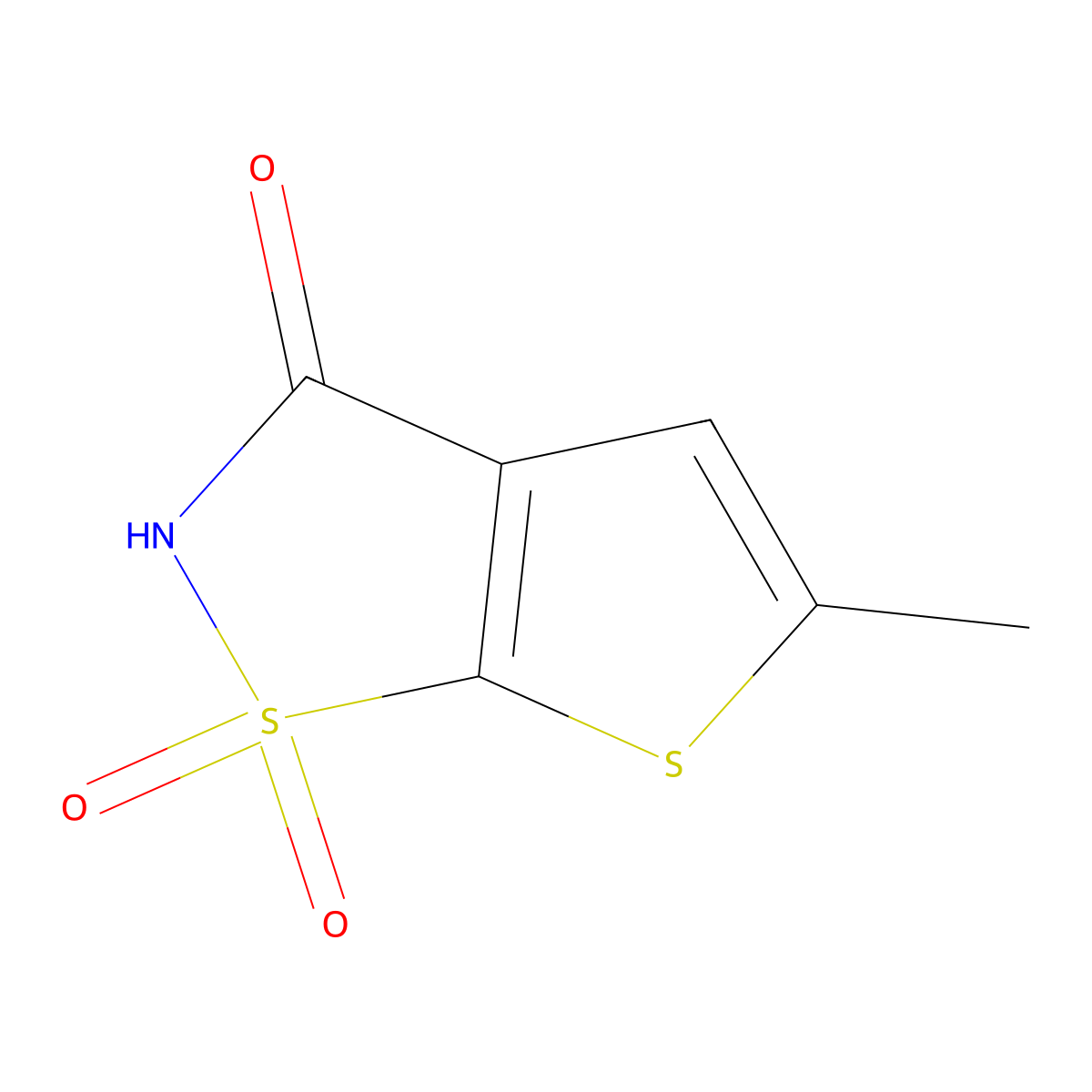 5-methyl-2H,3H-1lambda6-thieno[3,2-d][1,2]thiazole-1,1,3-trione molecular structure, CAS 70842-26-1