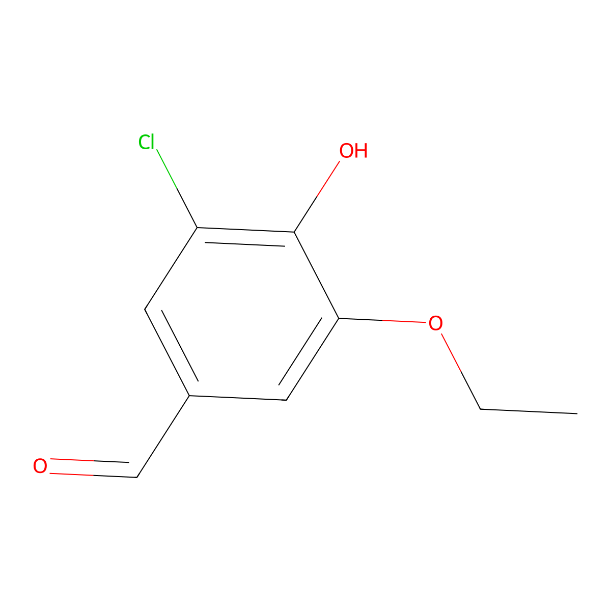 3-Chloro-5-ethoxy-4-hydroxybenzaldehyde molecular structure, CAS 70842-33-0