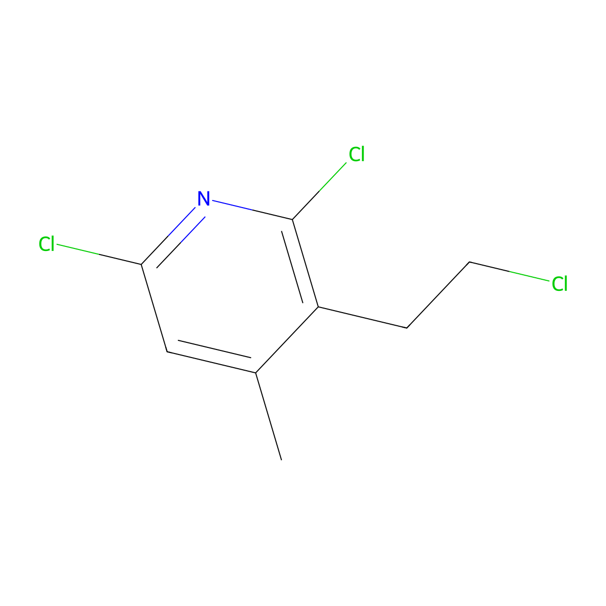 2,6-Dichloro-3-(2-chloroethyl)-4-methylpyridine molecular structure, CAS 7085-03-2