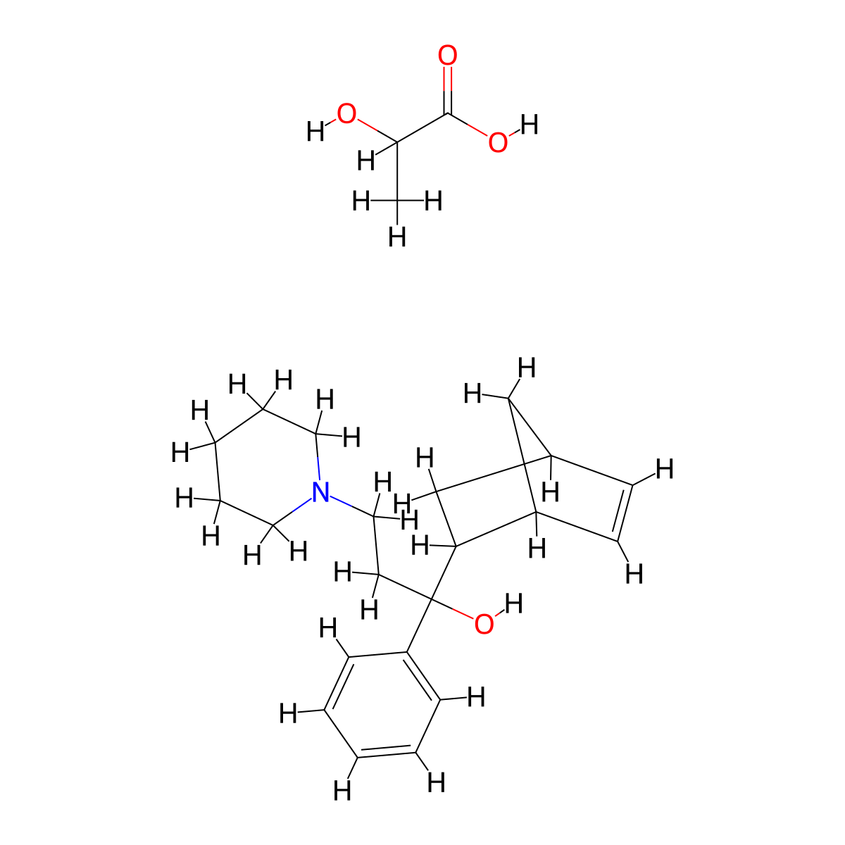 Biperiden Lactate molecular structure, CAS 7085-45-2