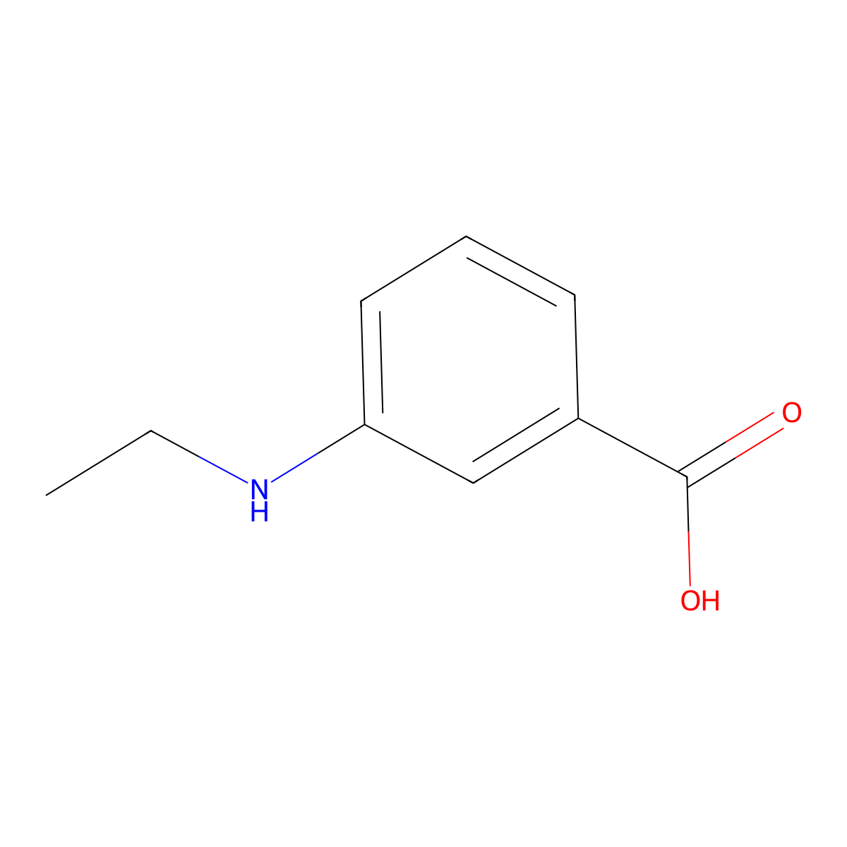 3-(Ethylamino)benzoic acid molecular structure, CAS 7085-93-0