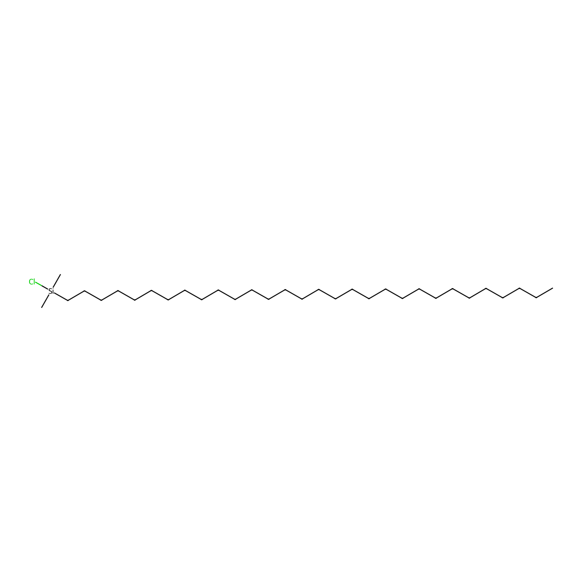 Silane, chlorodimethyltriacontyl- molecular structure, CAS 70851-52-4
