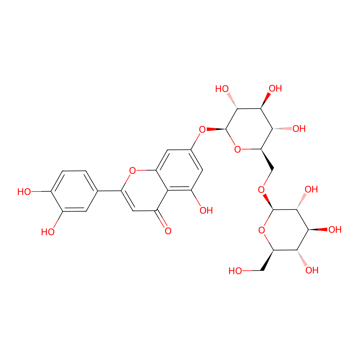 Luteolin 7-gentiobioside molecular structure, CAS 70855-41-3