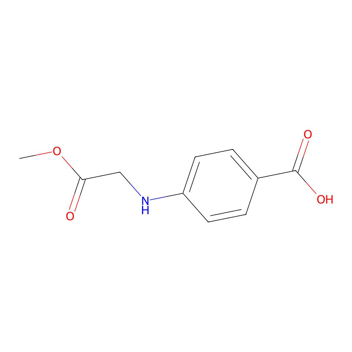 4-[(2-Methoxy-2-oxoethyl)amino]benzoic acid molecular structure, CAS 70857-08-8