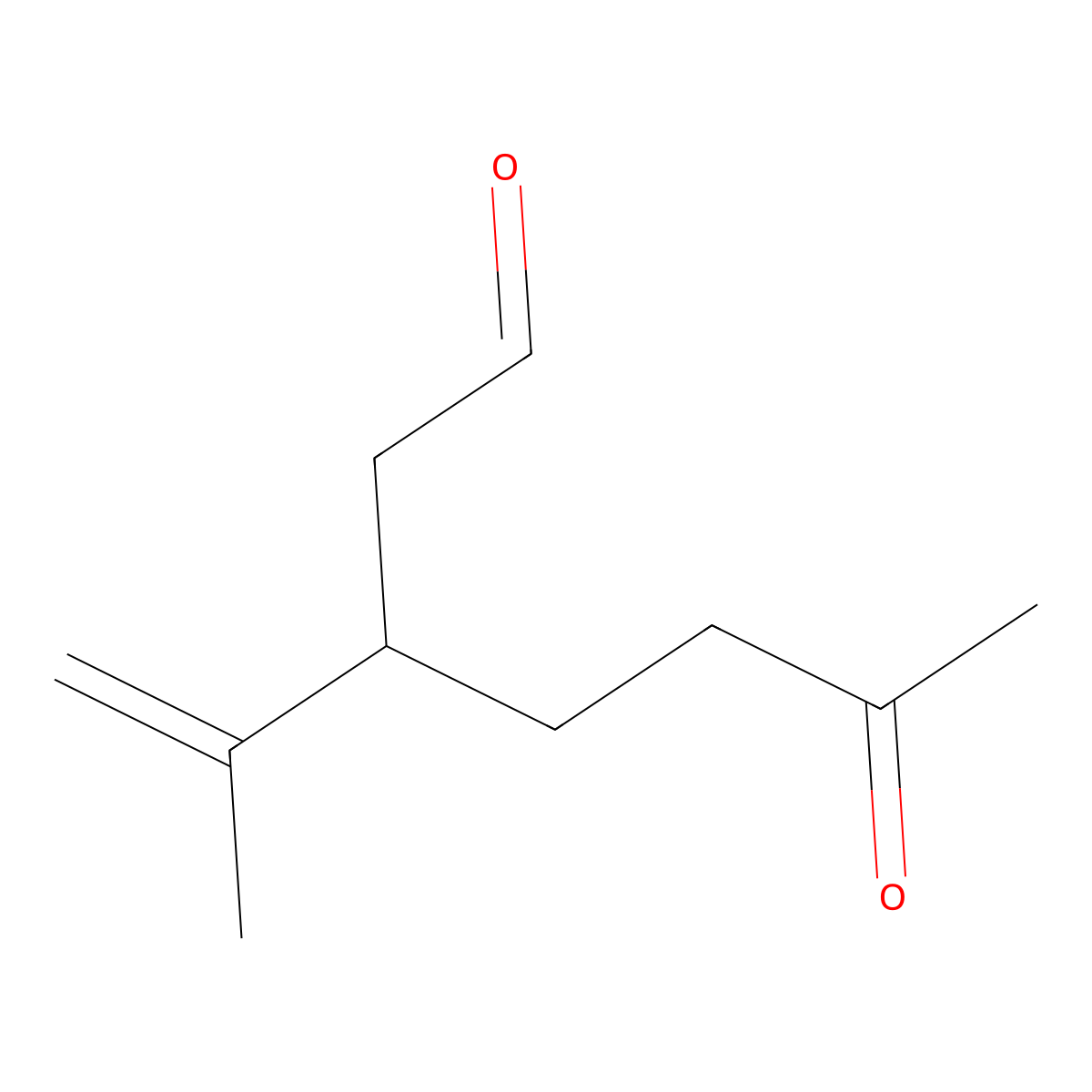 Limononaldehyde molecular structure, CAS 7086-79-5