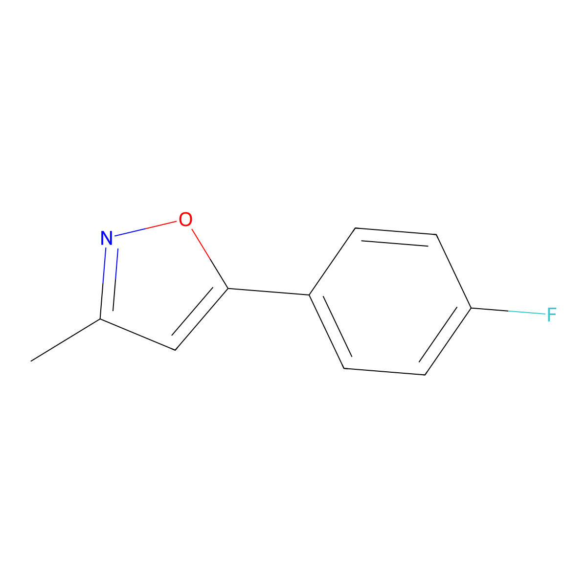 5-(4-Fluorophenyl)-3-methyl-1,2-oxazole molecular structure, CAS 70862-53-2