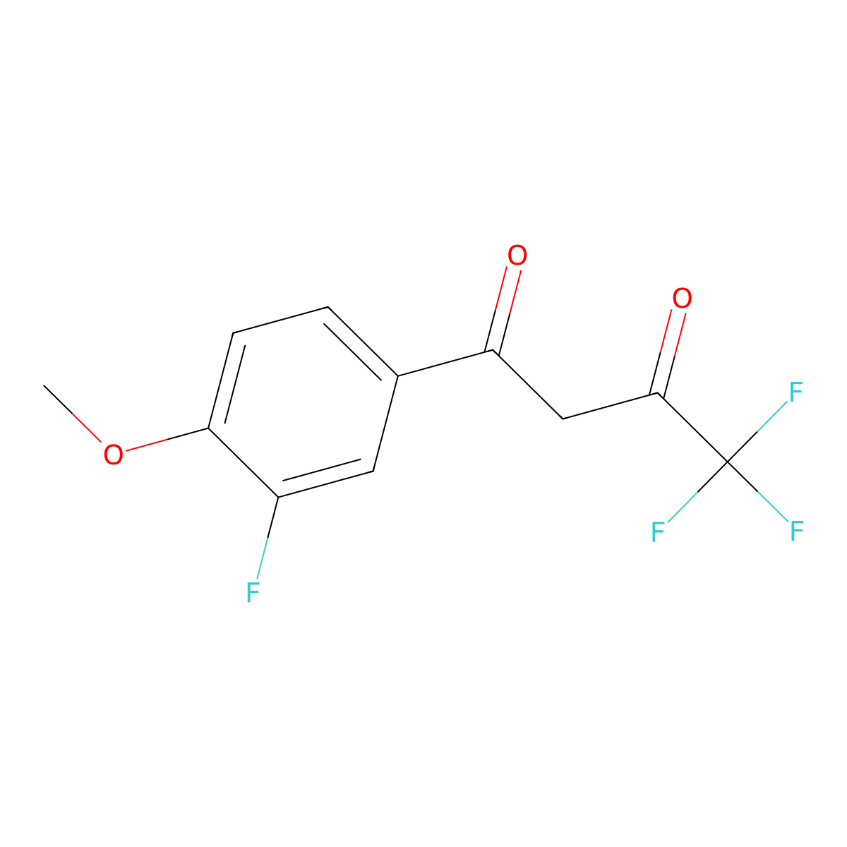 4,4,4-Trifluoro-1-(3-fluoro-4-methoxyphenyl)butane-1,3-dione molecular structure, CAS 70862-63-4