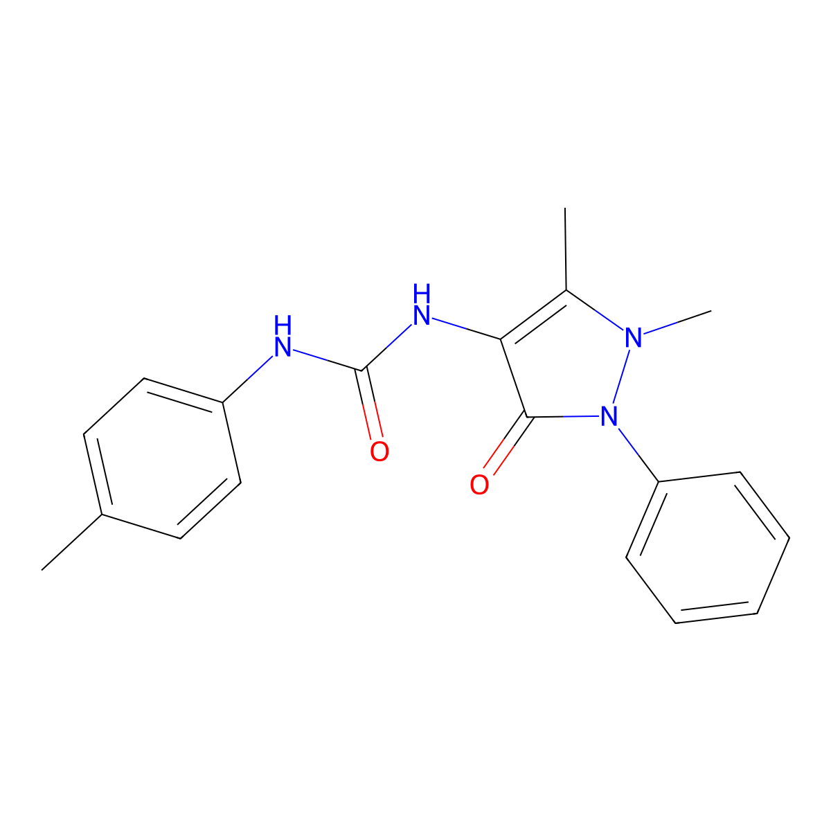 1-(1,5-Dimethyl-3-oxo-2-phenylpyrazol-4-yl)-3-(4-methylphenyl)urea molecular structure, CAS 70862-92-9