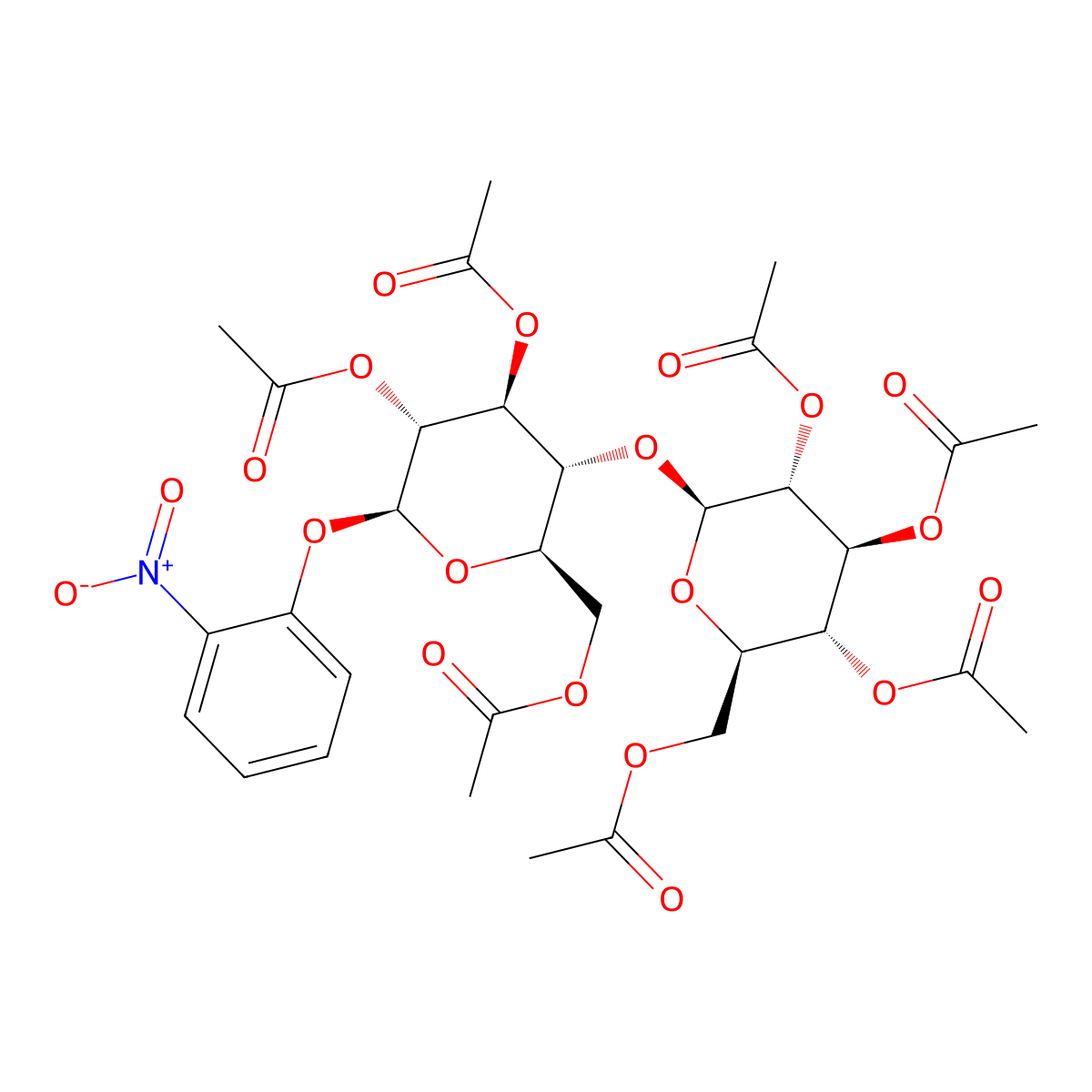 o-Nitrophenyl b-D-Cellobioside Heptaacetate molecular structure, CAS 70867-22-0