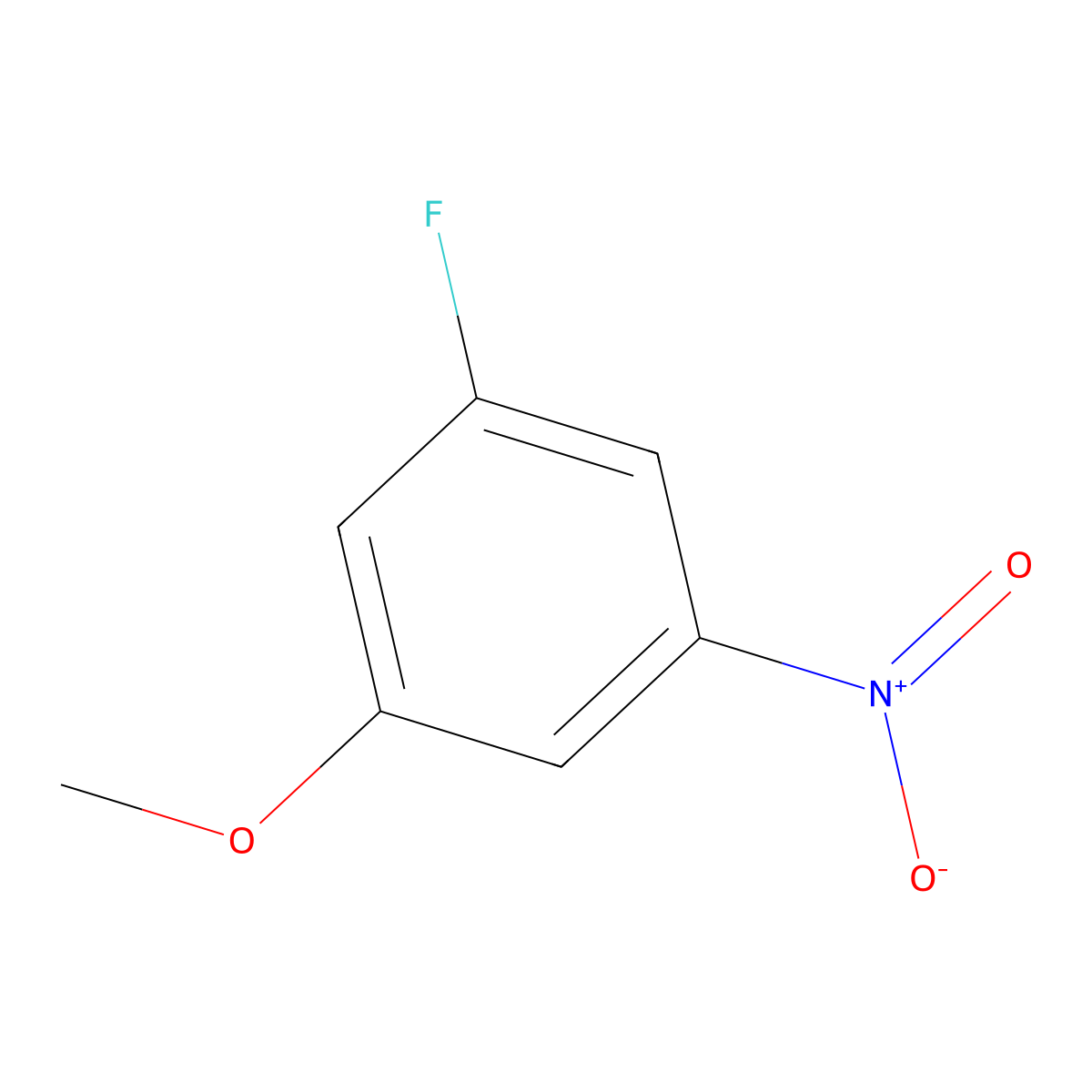 1-Fluoro-3-methoxy-5-nitrobenzene molecular structure, CAS 7087-60-7