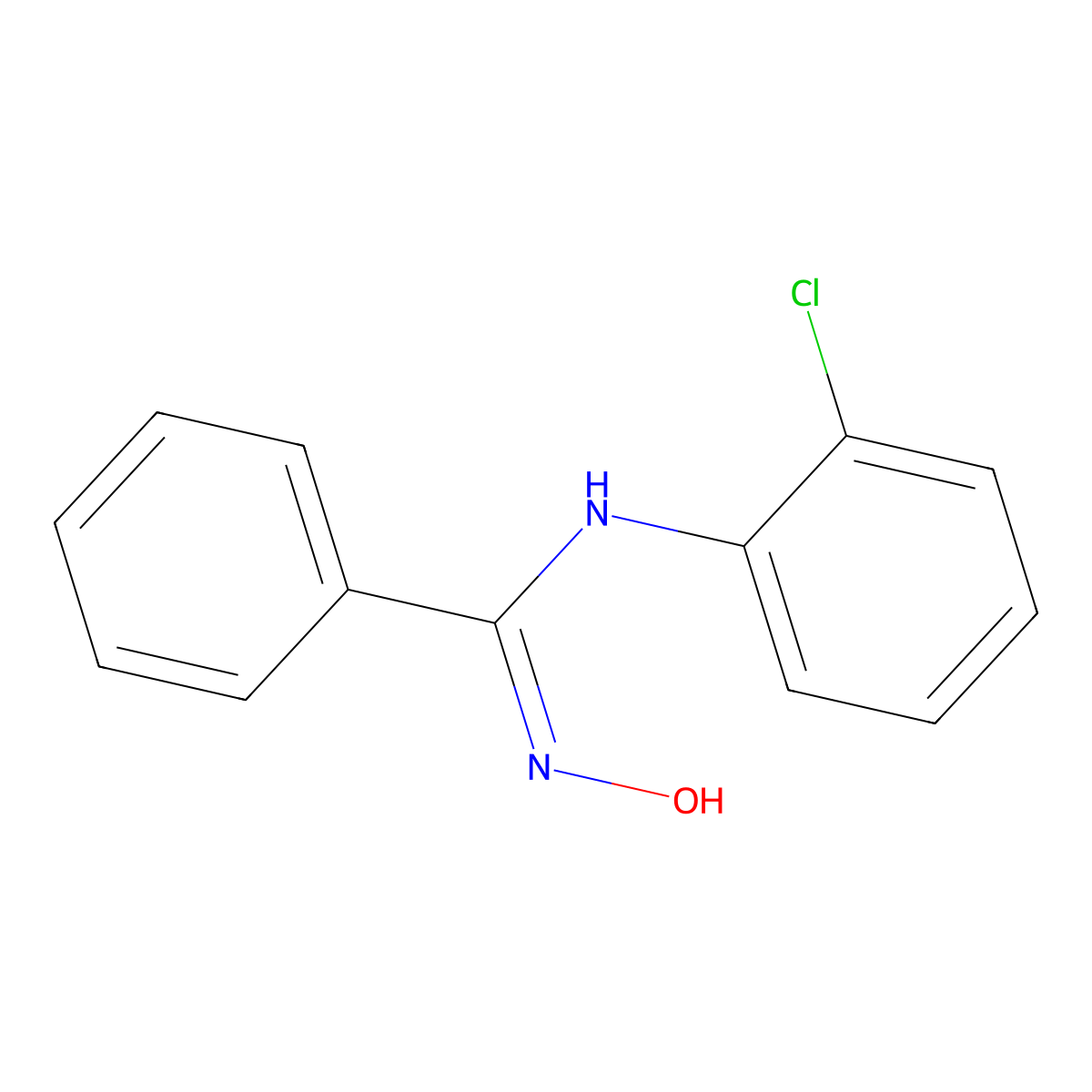 N-(2-chlorophenyl)-N'-hydroxybenzenecarboximidamide molecular structure, CAS 70870-05-2
