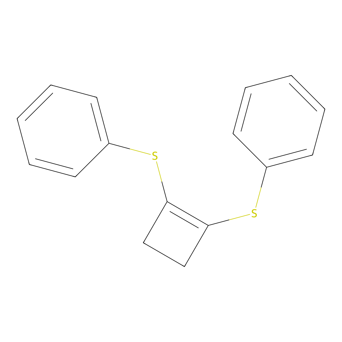 ((2-(Phenylthio)-1-cyclobuten-1-yl)thio)benzene molecular structure, CAS 70871-28-2