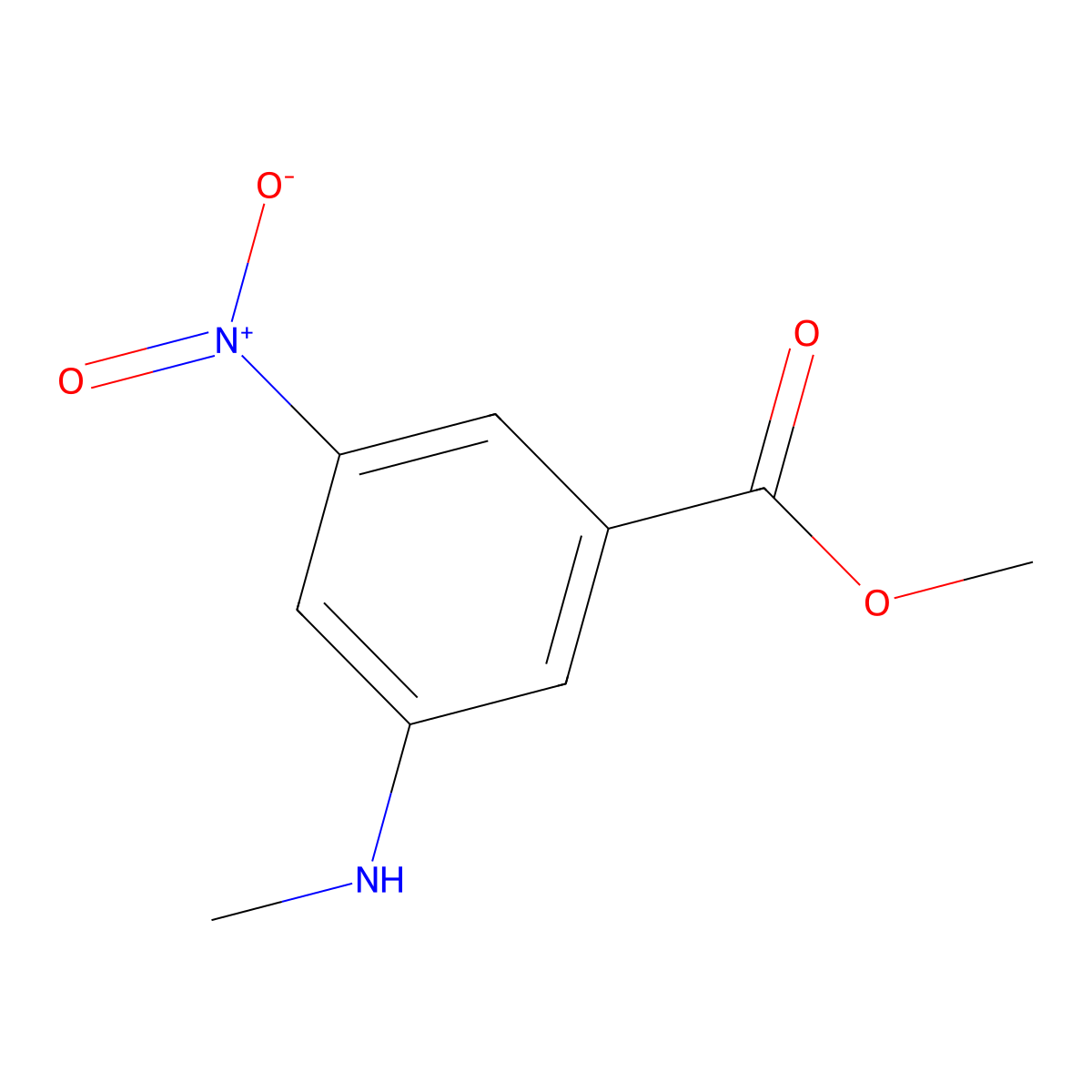 Methyl 3-(methylamino)-5-nitrobenzoate molecular structure, CAS 70872-15-0