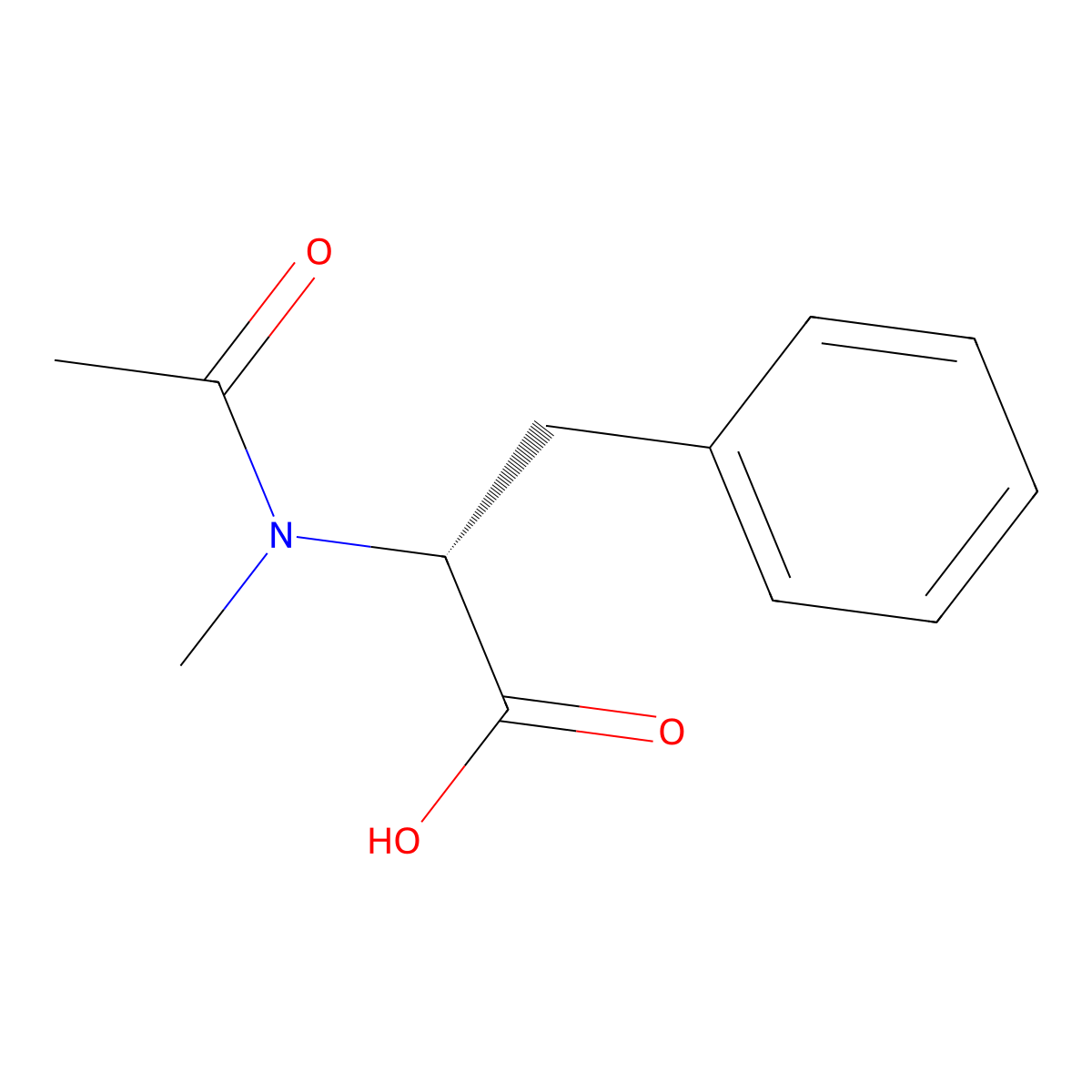 (2R)-2-(N-methylacetamido)-3-phenylpropanoic acid molecular structure, CAS 70872-40-1