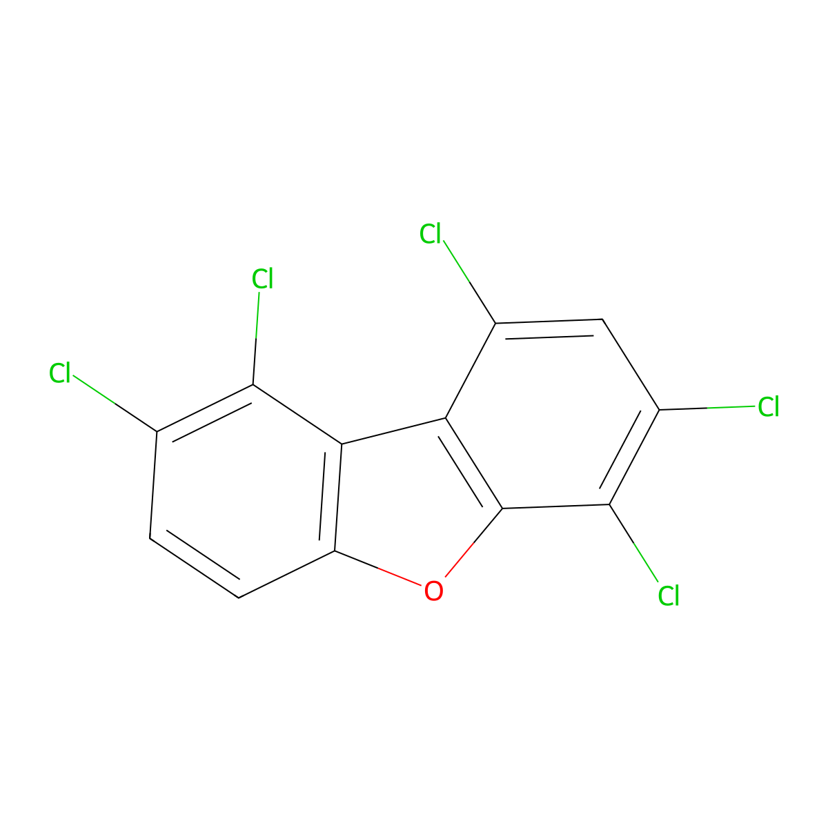 1,2,6,7,9-Pentachlorodibenzofuran molecular structure, CAS 70872-82-1