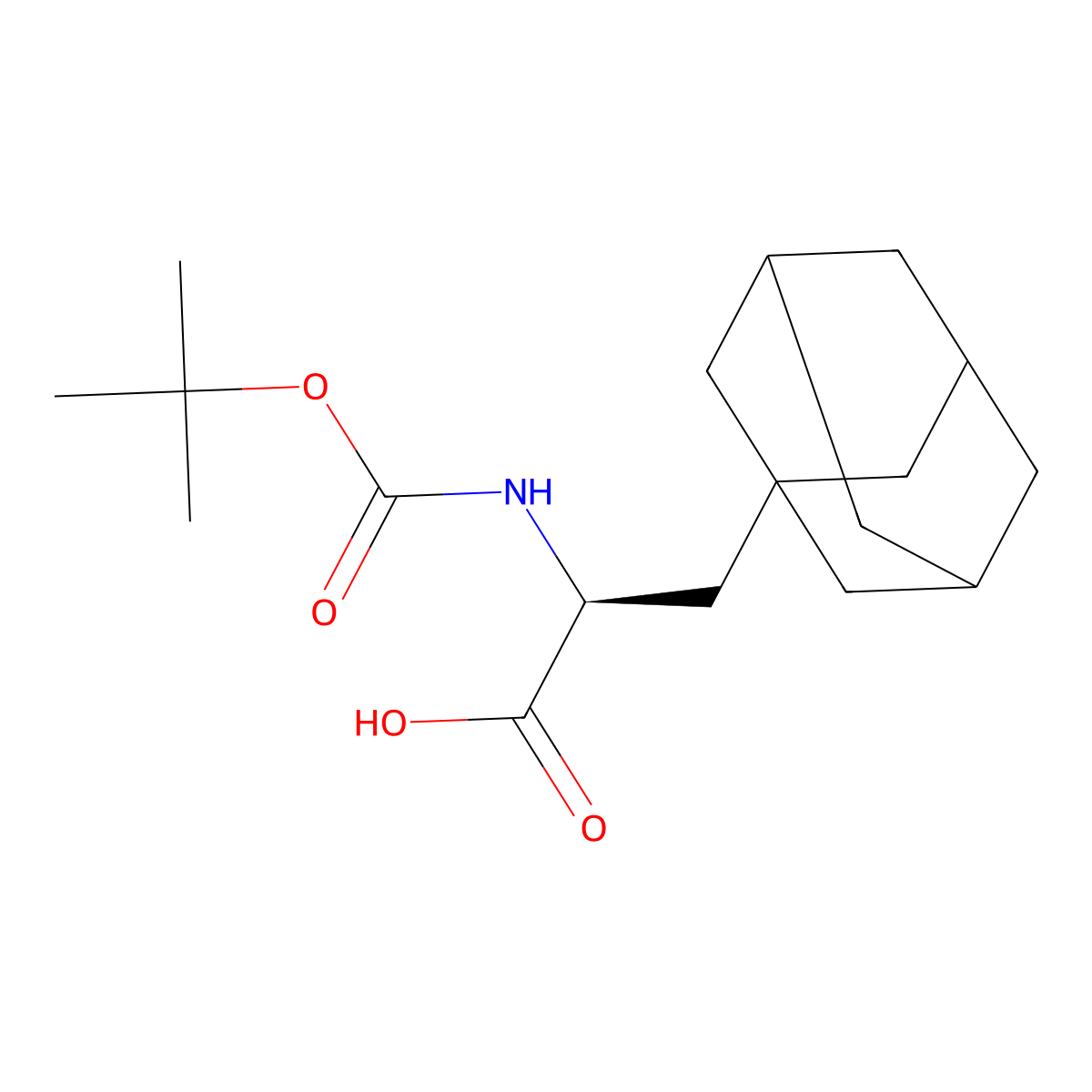 (2S)-3-(adamantan-1-yl)-2-{[(tert-butoxy)carbonyl]amino}propanoic acid molecular structure, CAS 70874-01-0