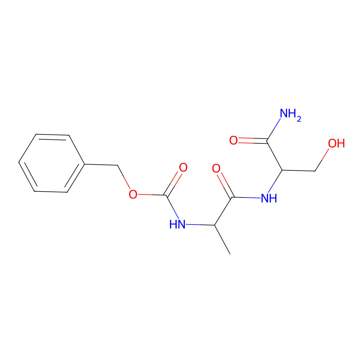 N-[(Benzyloxy)carbonyl]alanylserinamide molecular structure, CAS 70874-14-5