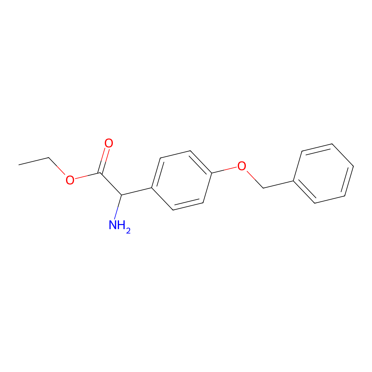 Ethyl 2-amino-2-[4-(benzyloxy)phenyl]acetate molecular structure, CAS 70875-50-2