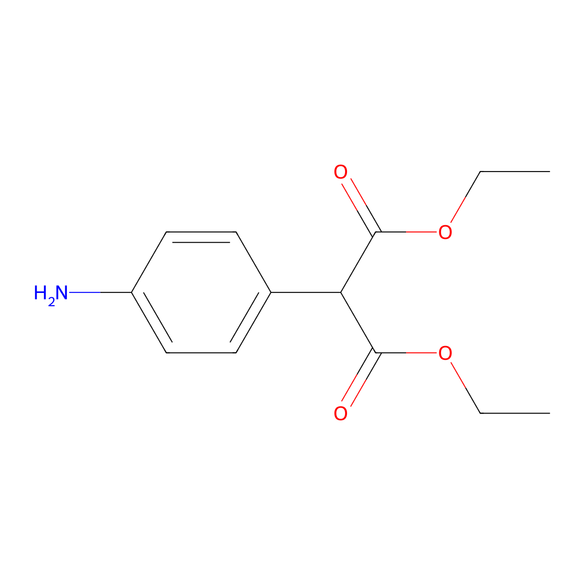 1,3-Diethyl 2-(4-aminophenyl)propanedioate molecular structure, CAS 70875-69-3