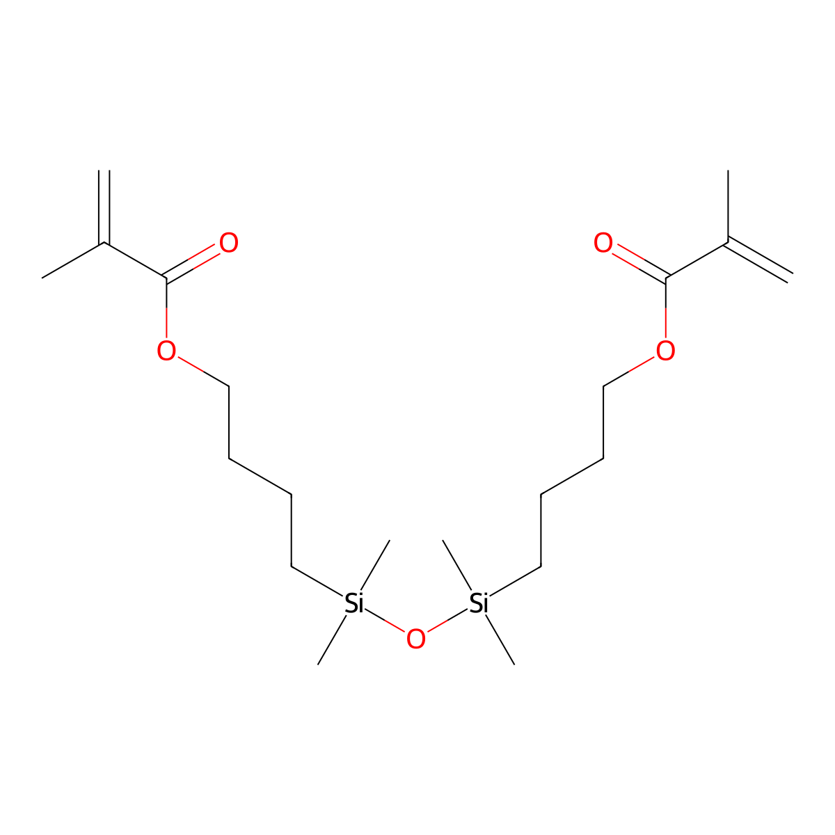 (1,1,3,3-Tetramethyldisiloxane-1,3-diyl)di(butane-4,1-diyl) bis(2-methylprop-2-enoate) molecular structure, CAS 70877-11-1