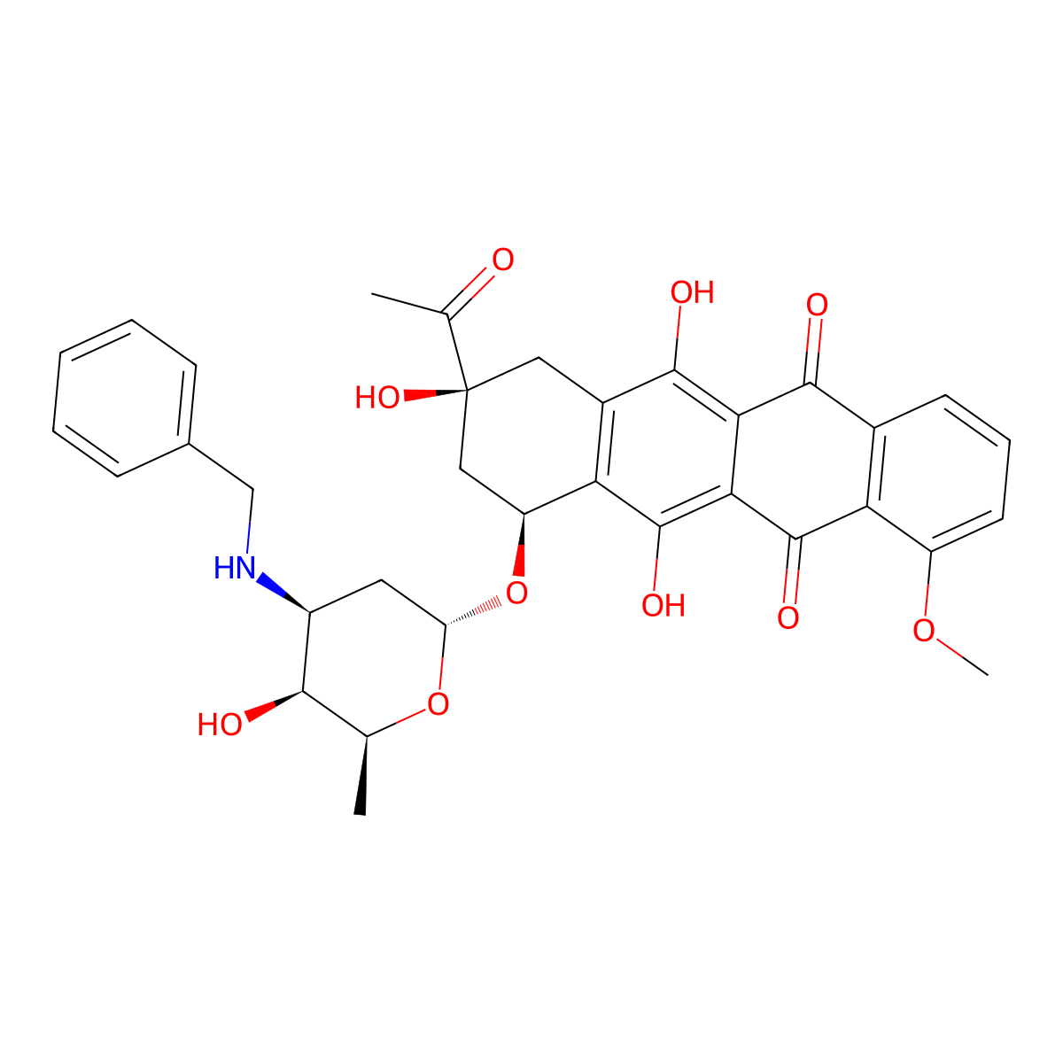 N-Benzyldaunomycin molecular structure, CAS 70878-49-8
