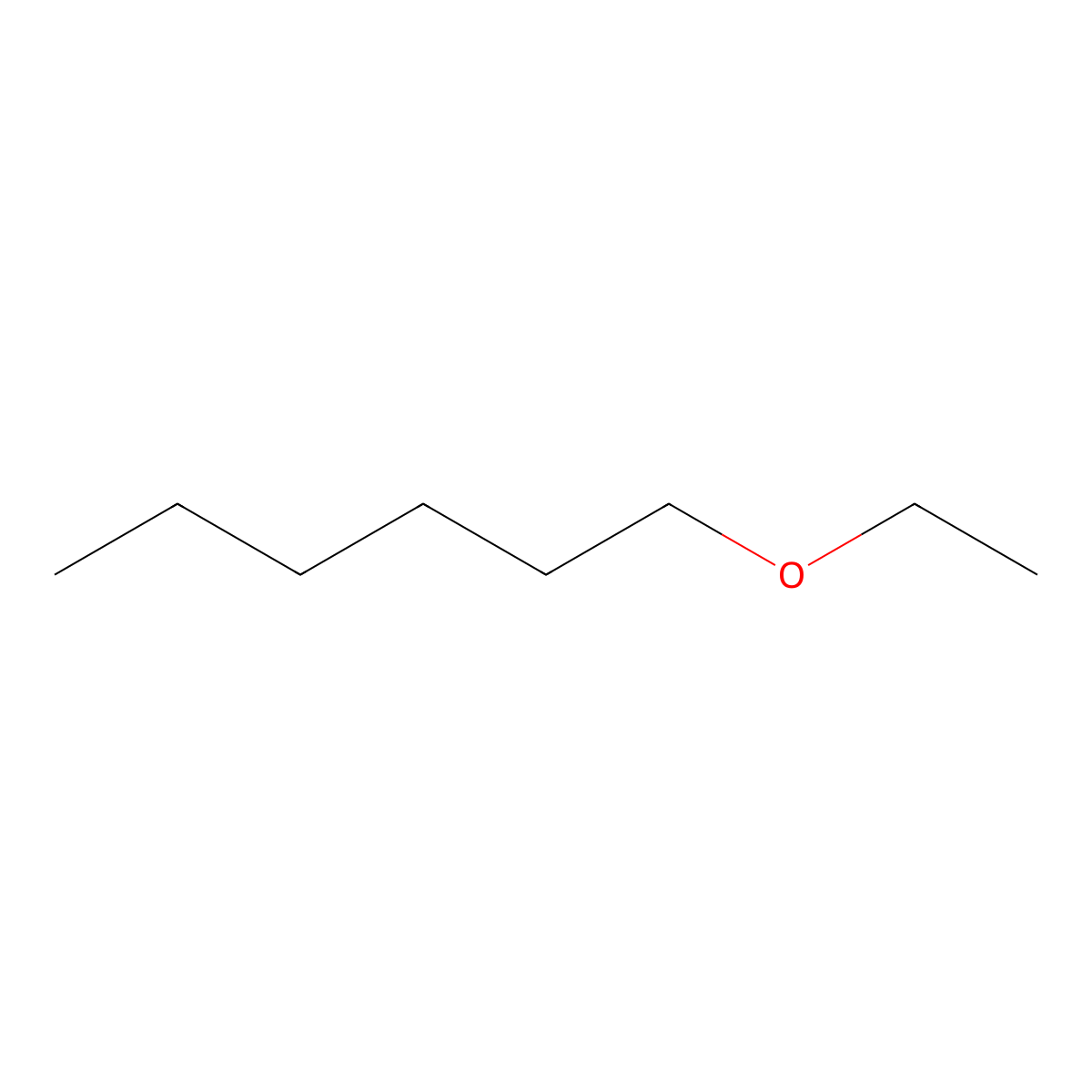Ethyl hexyl ether molecular structure, CAS 70879-83-3