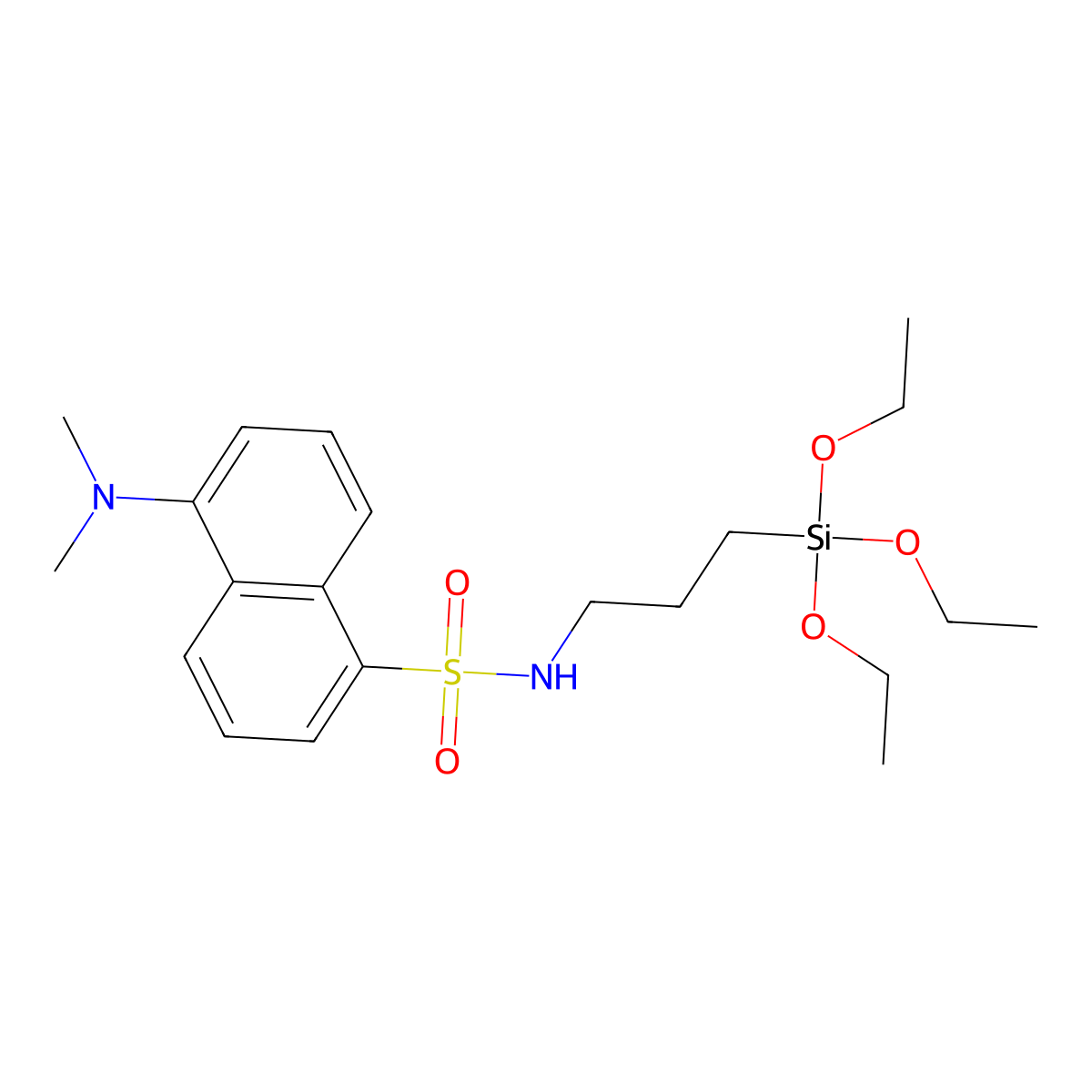 1-Naphthalenesulfonamide, 5-(dimethylamino)-N-[3-(triethoxysilyl)propyl]- molecular structure, CAS 70880-05-6
