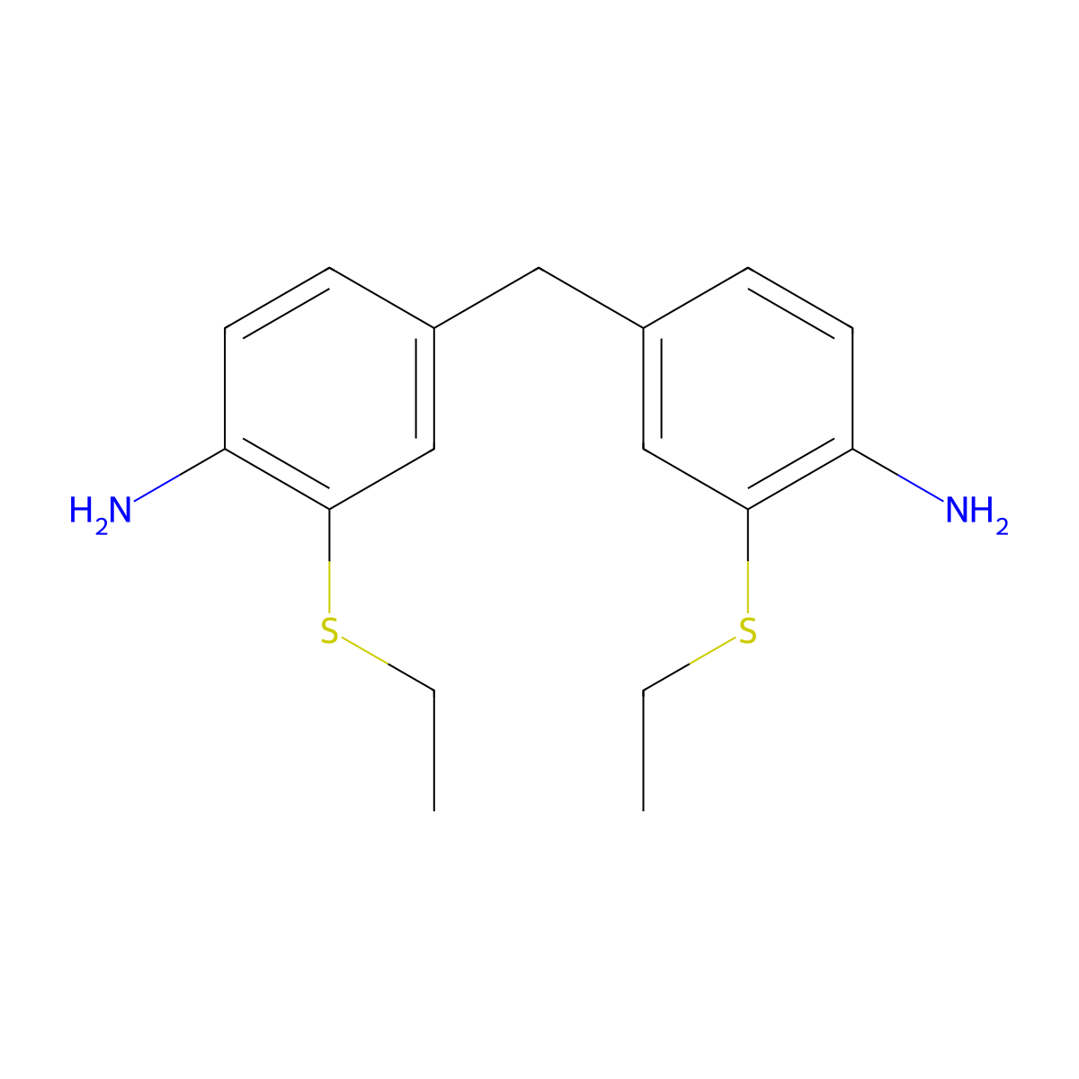 4,4'-Methylenebis[2-(ethylsulfanyl)aniline] molecular structure, CAS 70883-13-5