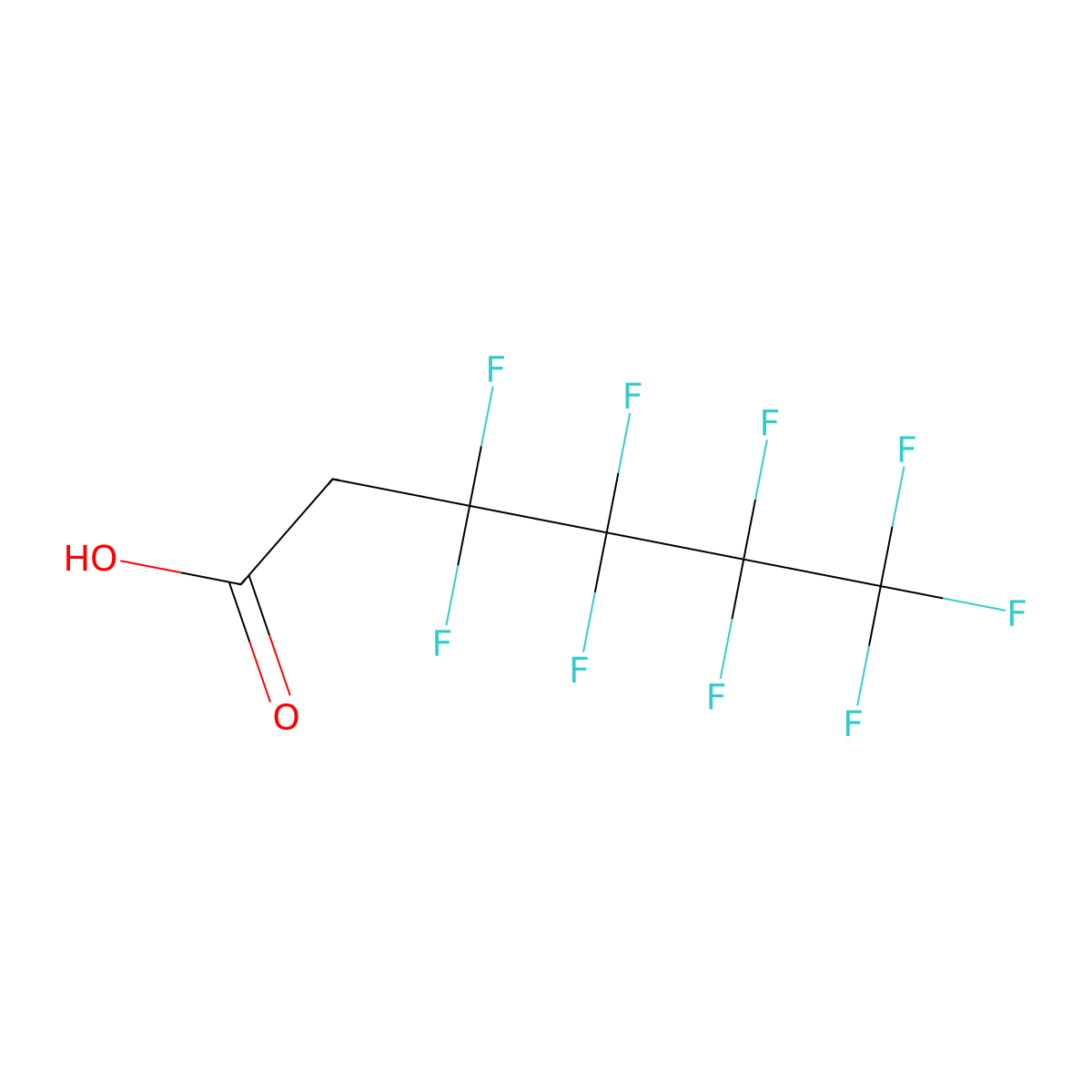 3,3,4,4,5,5,6,6,6-Nonafluorohexanoic acid molecular structure, CAS 70887-89-7