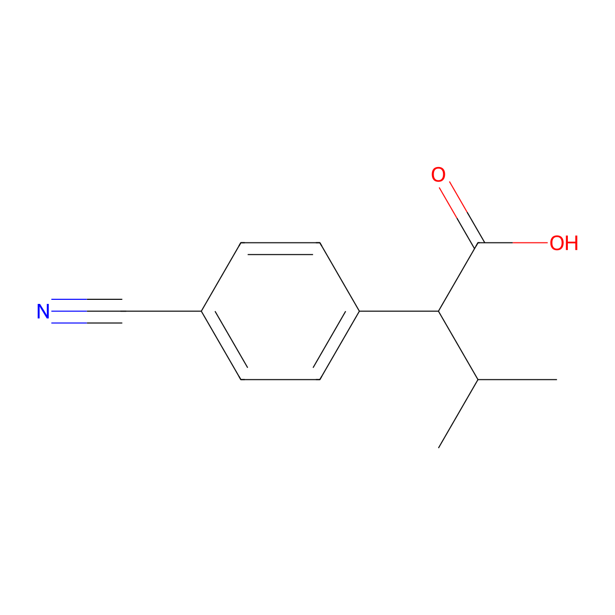 2-(4-Cyanophenyl)-3-methylbutanoic acid molecular structure, CAS 70888-01-6