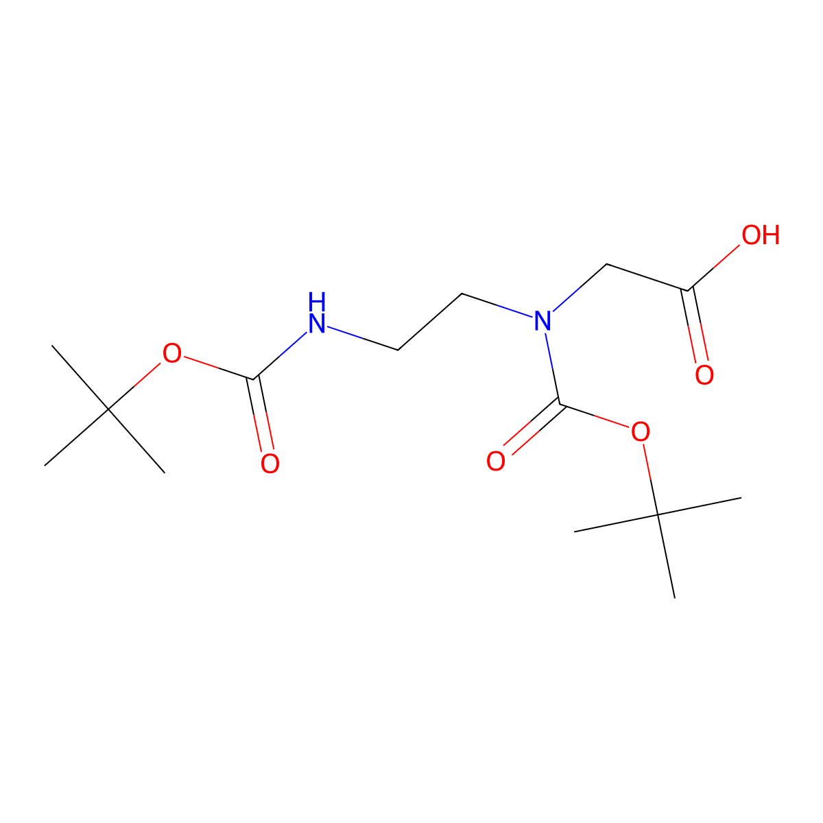2-{[(Tert-butoxy)carbonyl](2-{[(tert-butoxy)carbonyl]amino}ethyl)amino}acetic acid molecular structure, CAS 70889-73-5