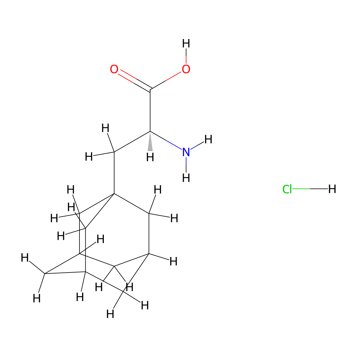 (2S)-3-(1-adamantyl)-2-aminopropanoic acid;hydrochloride molecular structure, CAS 70893-38-8