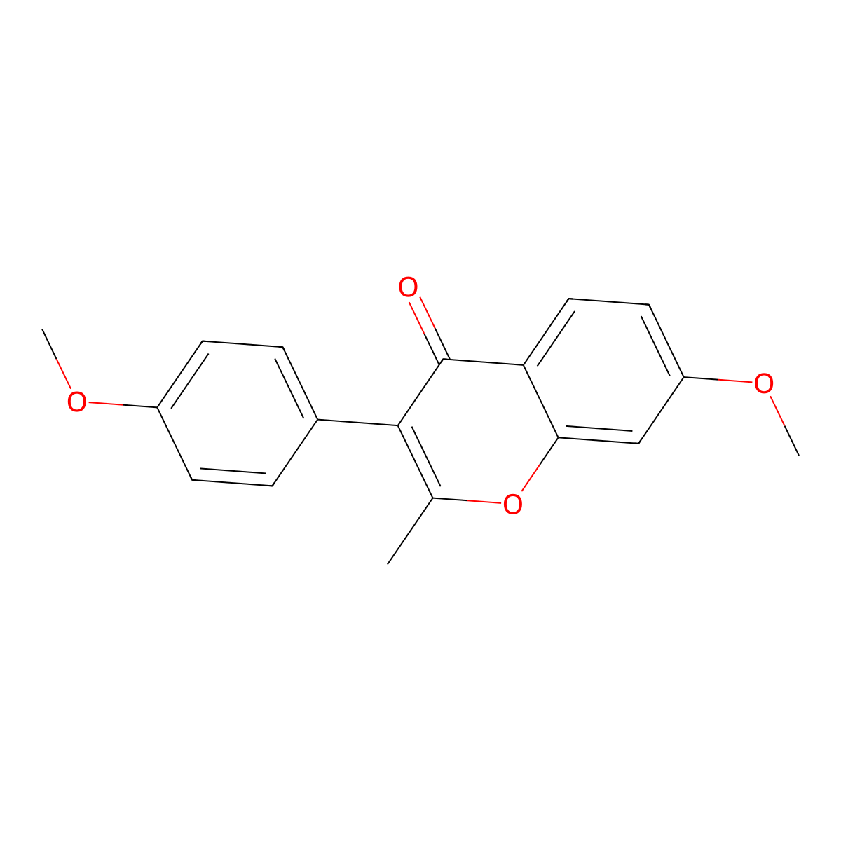 7-methoxy-3-(4-methoxyphenyl)-2-methyl-4H-chromen-4-one molecular structure, CAS 70894-40-5