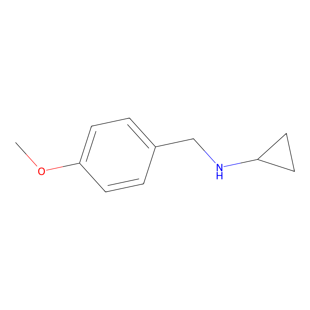 N-((4-methoxyphenyl)methyl)cyclopropanamine molecular structure, CAS 70894-71-2