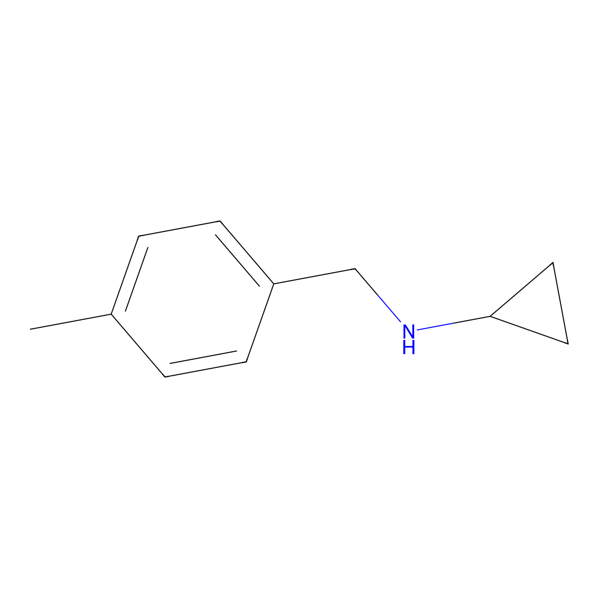 N-((4-methylphenyl)methyl)cyclopropanamine molecular structure, CAS 70894-72-3