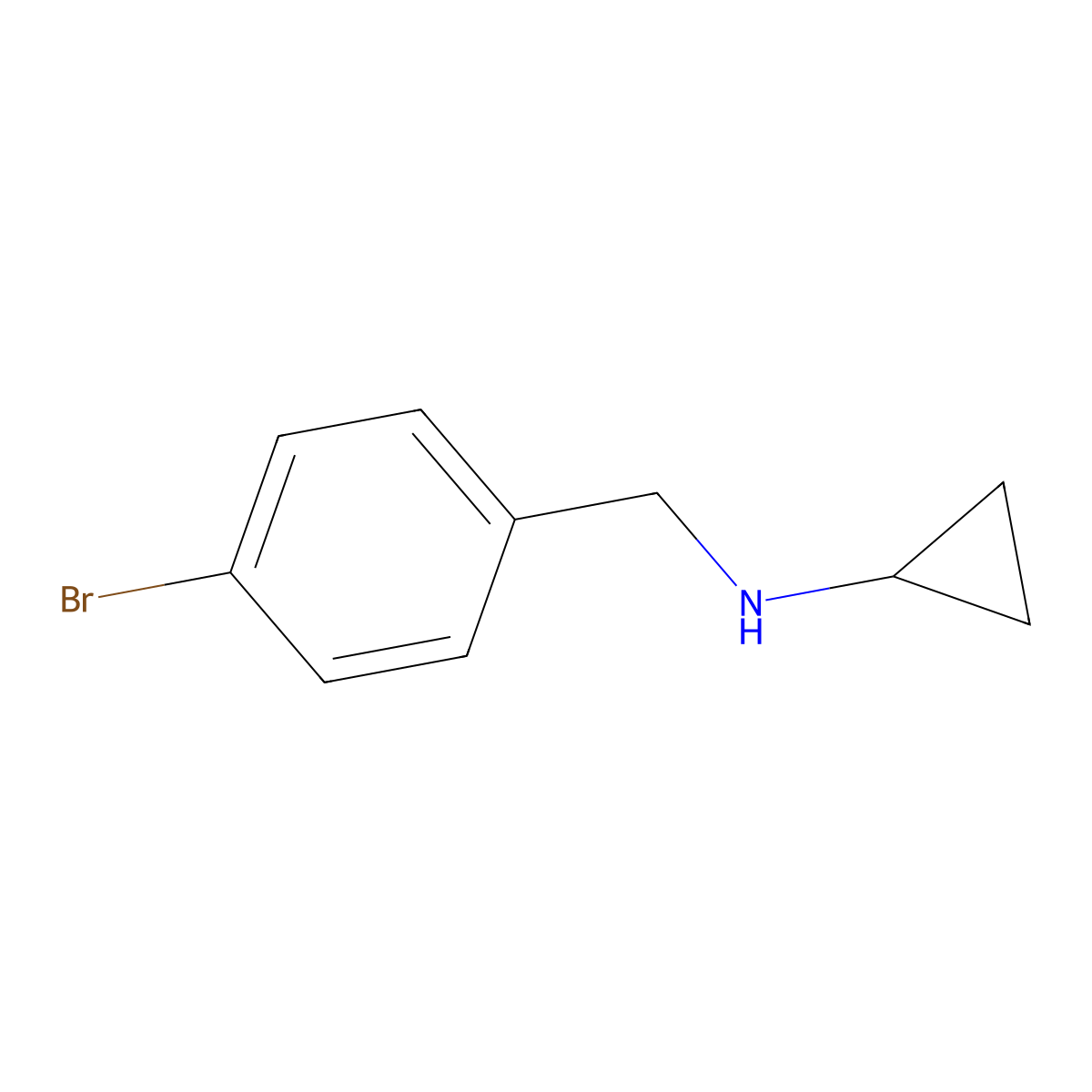 N-(4-bromobenzyl)cyclopropanamine molecular structure, CAS 70894-73-4
