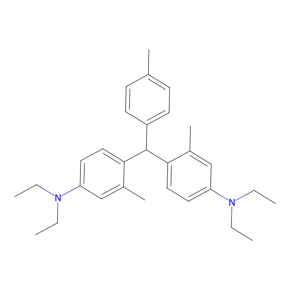bis[4-(N,N-diethylamino)-2-methylphenyl](4-methylphenyl)methane molecular structure, CAS 70895-80-6
