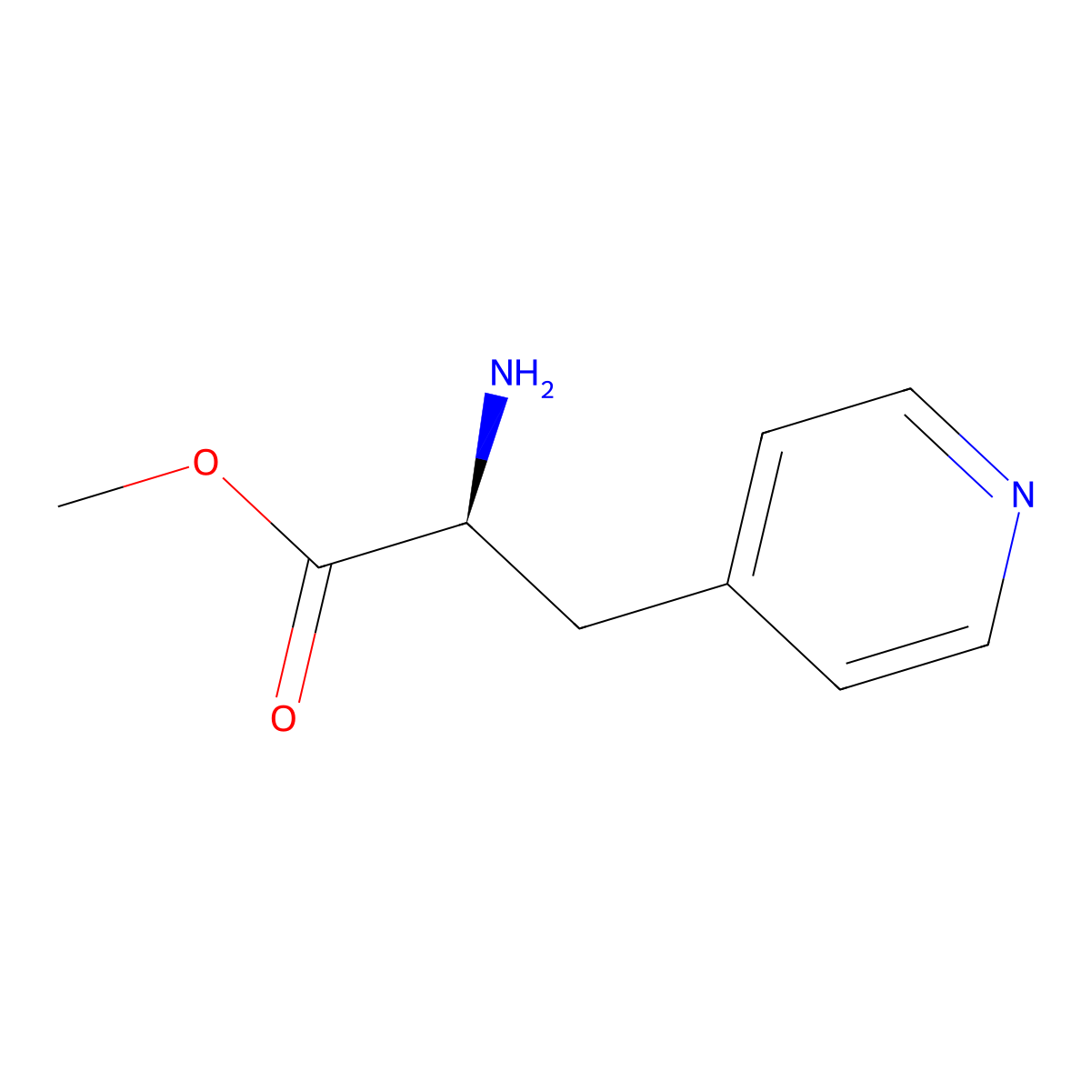 methyl (2S)-2-amino-3-(pyridin-4-yl)propanoate molecular structure, CAS 708971-57-7