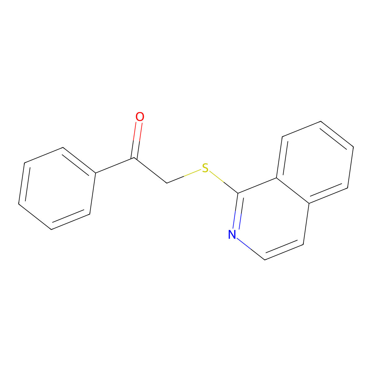 2-(Isoquinolin-1-ylsulfanyl)-1-phenylethan-1-one molecular structure, CAS 708976-61-8