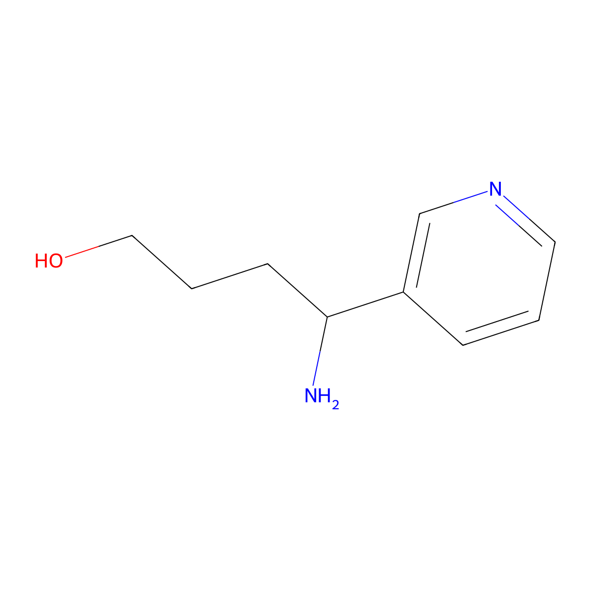 4-Amino-4-(pyridin-3-yl)butan-1-ol molecular structure, CAS 70898-36-1